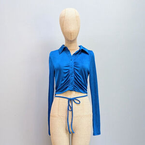 NA-KD Blue Blouse Top Size M